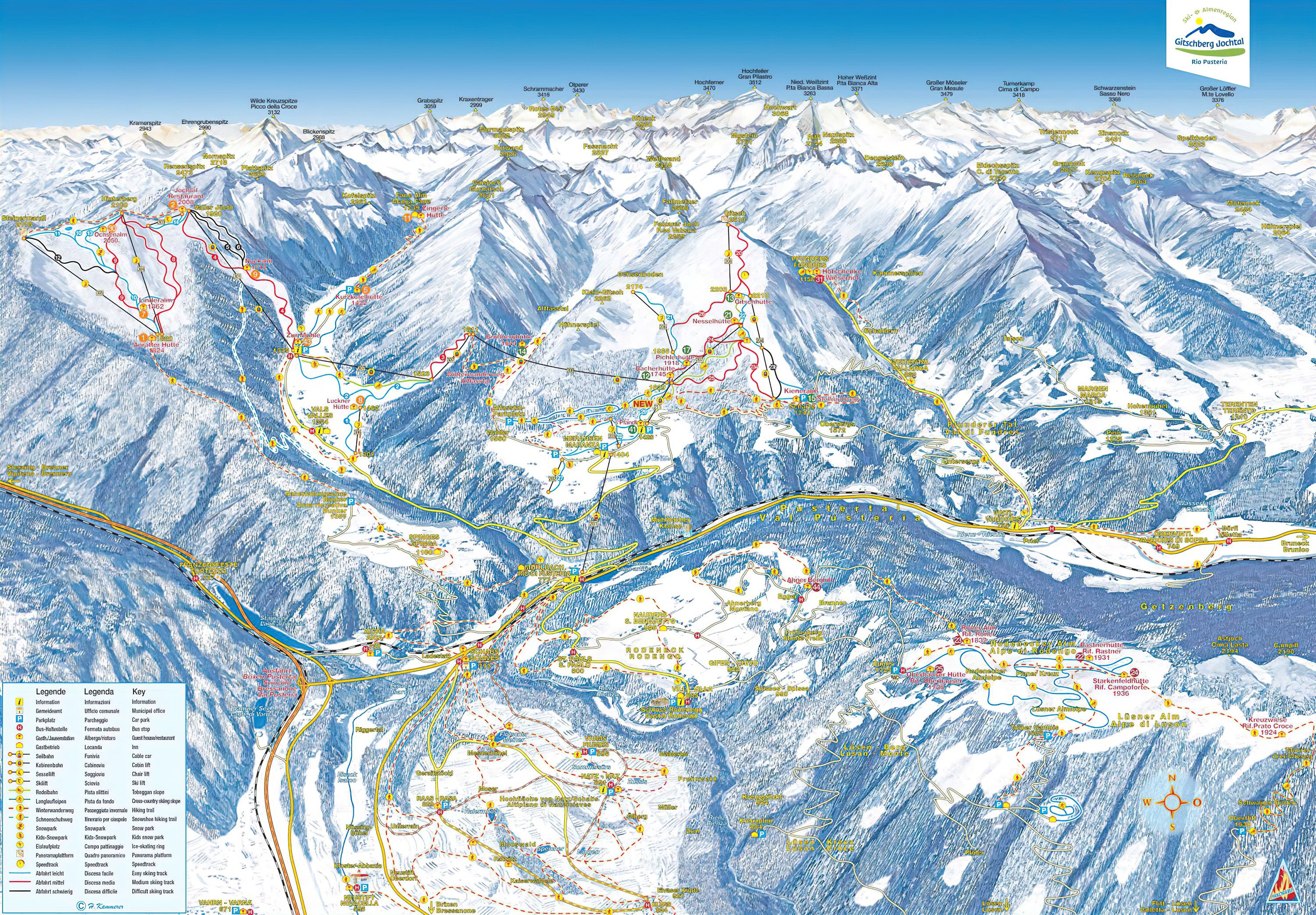 Gitschberg Jochtal skimapa